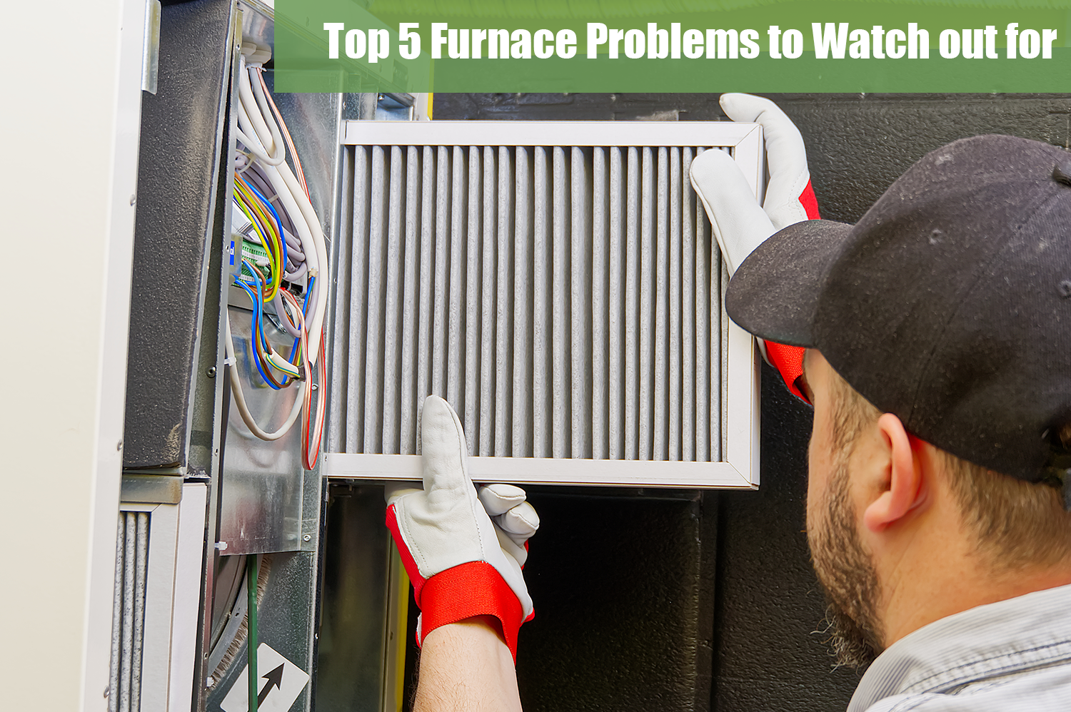 Anonymous HVAC technician replacing the air filter to avoid furnace problems in the future.