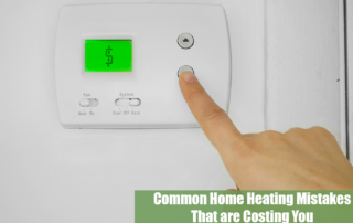 An anonymous person adjusting their home heating with a white wall thermostat with a dollar sign on the screen.