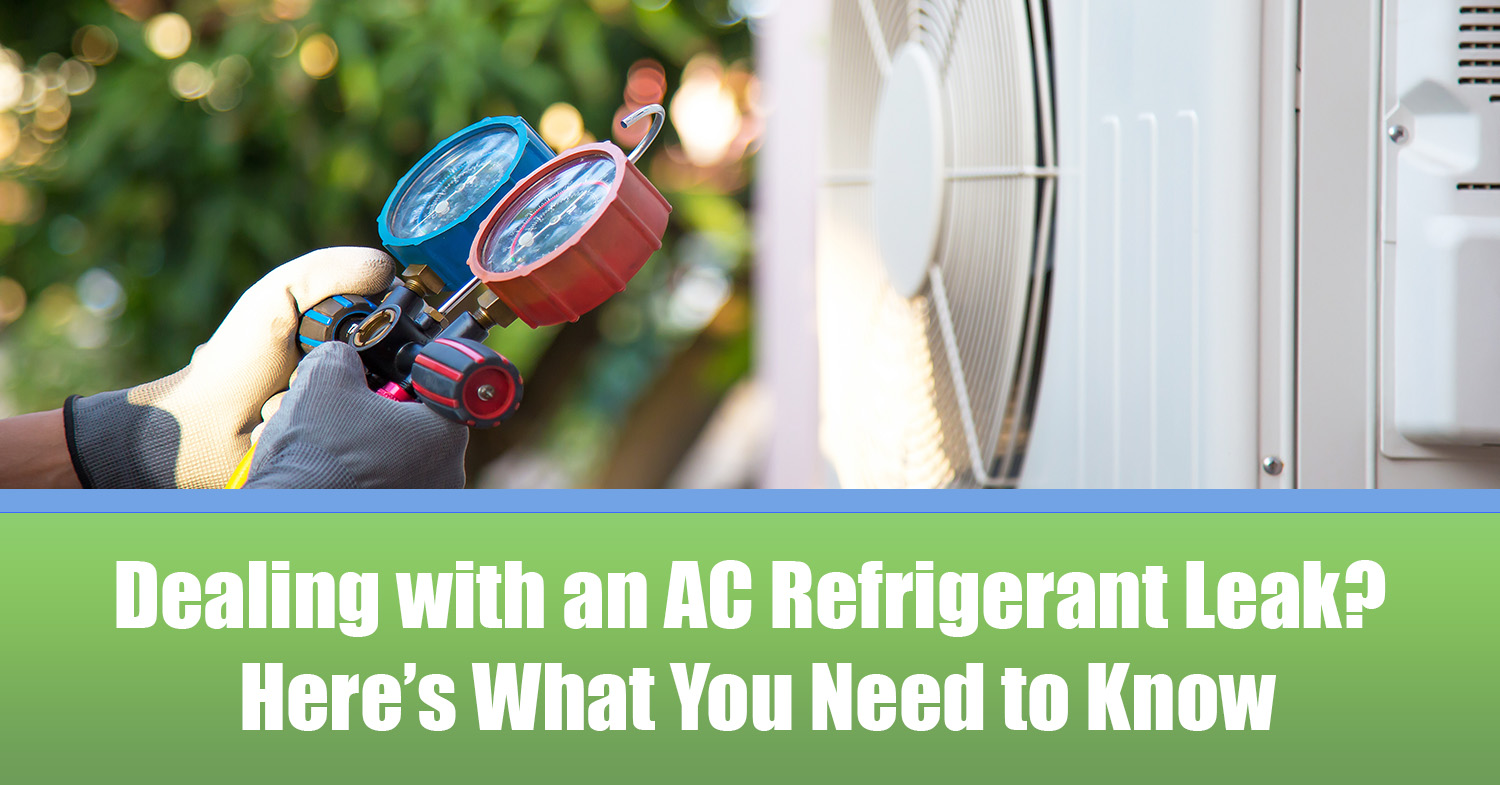 A person checking on an outdoor AC unit for an AC refrigerant leak.