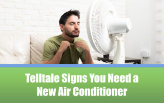 A man in need of a new air conditioner sitting in front of a fan trying to get cool.