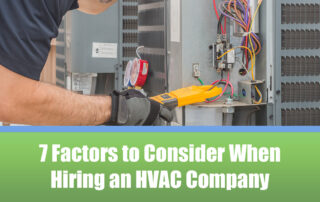 An HVAC company technician repairing an AC unit outside.