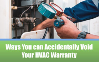 A professional doing HVAC repairs on a system to help keep the HVAC warranty intact.